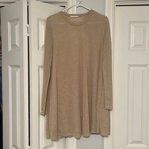 Tan Mini Dress with Open Back Detail